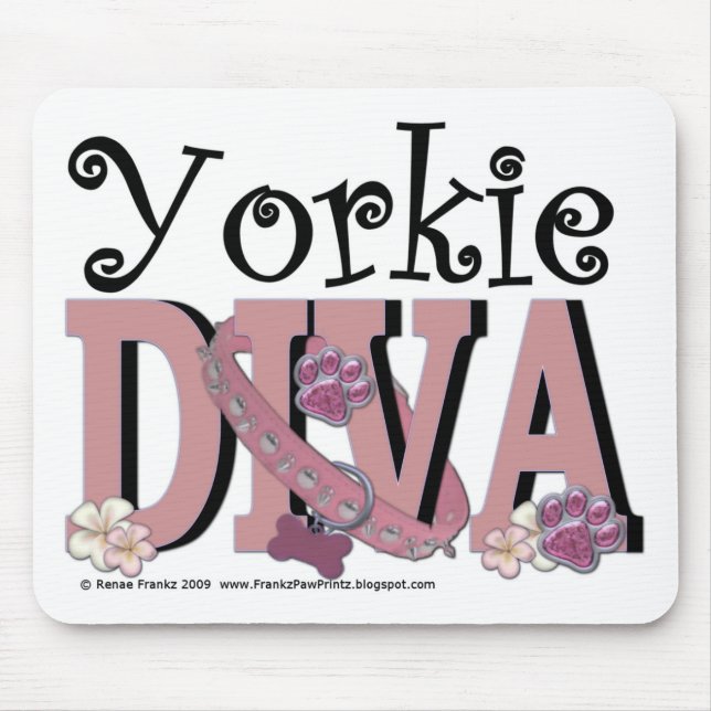 Yorkie DIVA Mouse Mat (Front)