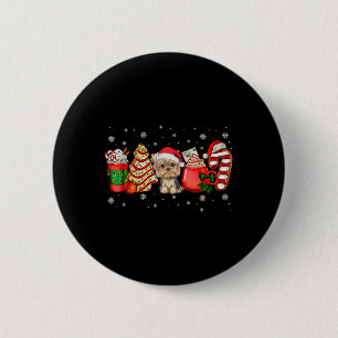 Yorkie Dog Christmas Pajamas Coffee Latte Mugs Xma 6 Cm Round Badge