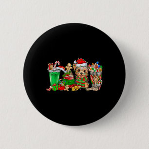 Yorkie Dog Christmas Pyjamas Coffee Latte Mugs Xma 6 Cm Round Badge