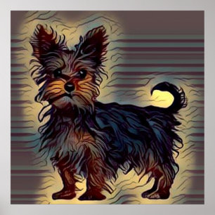 yorkie dog cute yorkshire terrior picture pop pet poster