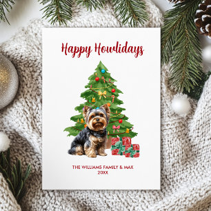 Yorkie Dog Family Christmas Holiday Card