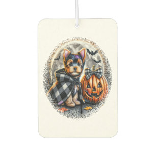 Yorkie Dog Halloween Car Air Freshener