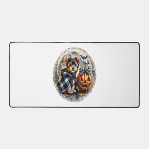 Yorkie Dog Halloween Desk Mat