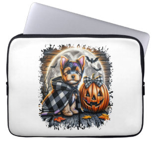 Yorkie Dog Halloween Square Laptop Sleeve