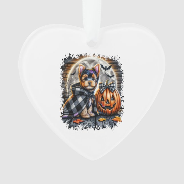 Yorkie Dog Halloween Square Ornament (Front)