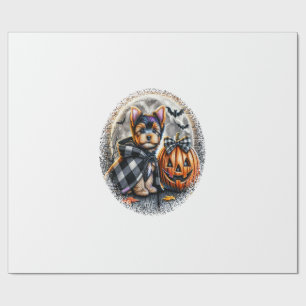 Yorkie Dog Halloween Wrapping Paper