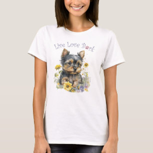 Yorkie Dog Mum Floral T-Shirt