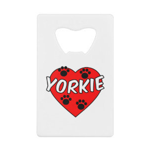 Yorkie Dog Paw Prints And Red Heart