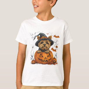 Yorkie Dog Pumpkin Halloween Thanksgiving T-Shirt