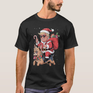 Yorkie Dog Santa Claus Ride Christmas Yorkshire Te T-Shirt