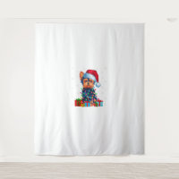 Yorkie Dog Ugly Xmas Lights Santa Hat Yorkie Dog C