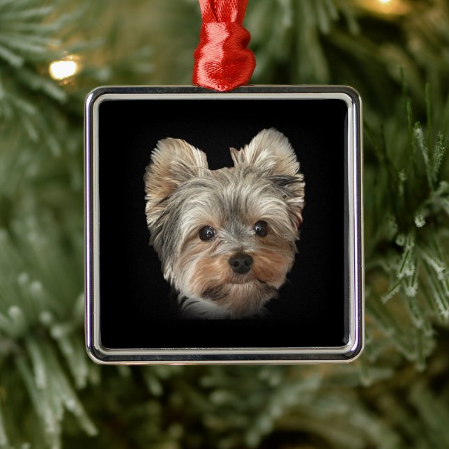 Yorkie Dog Wireless Charger Metal Tree Decoration (Tree)