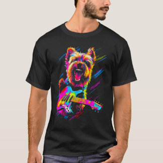 Yorkie Dog Yorkshire Terrier Guitar T-Shirt