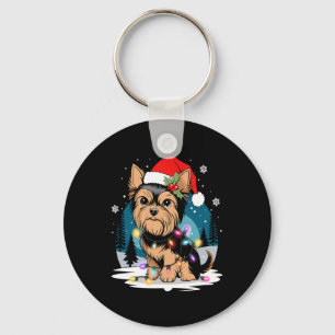 Yorkie Dogs Tree Christmas Sweater Xmas Pet Animal Key Ring