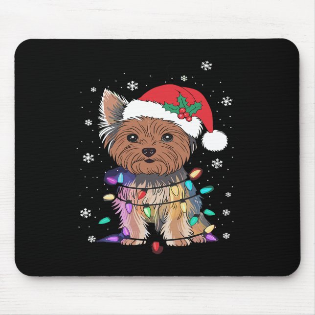 Yorkie Dogs Tree Christmas Sweater Xmas Pet Animal Mouse Mat (Front)