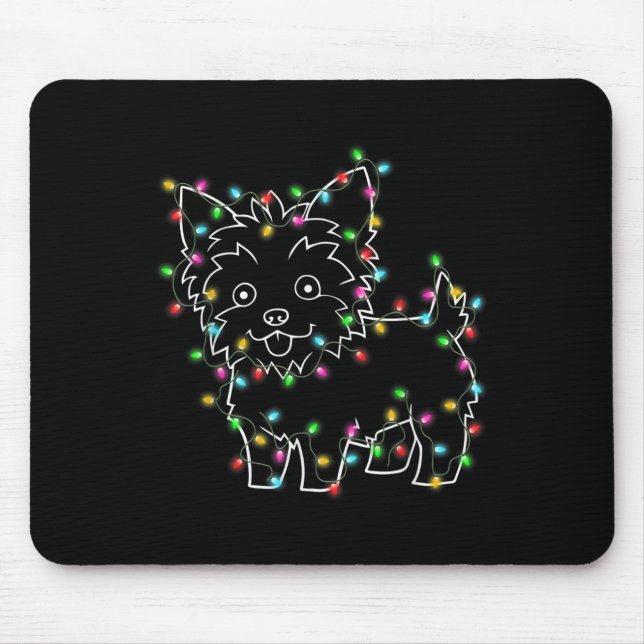 Yorkie Dogs Tree Christmas Sweater Xmas Pet Animal Mouse Mat (Front)