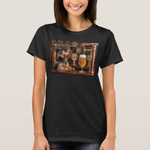 Yorkie Drinking Beer Funny Dog Meme T-Shirt