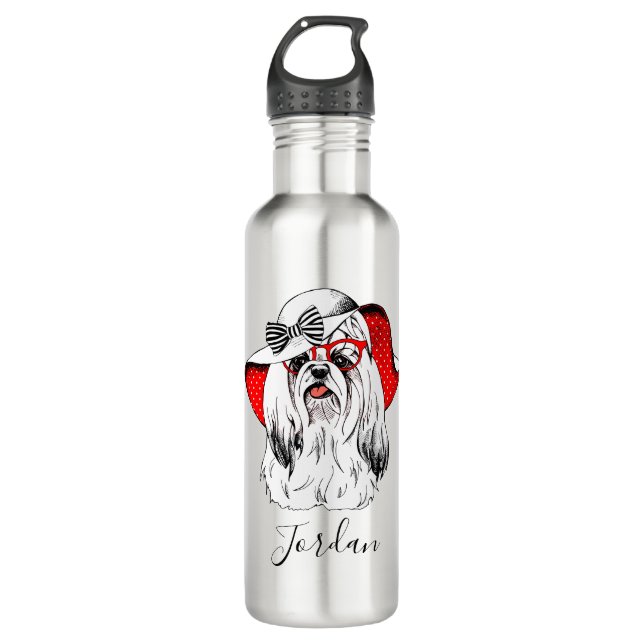 Yorkie Fashion Shoot | Add Your Name 710 Ml Water Bottle (Front)