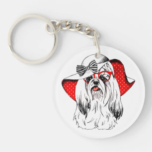 Yorkie Fashion Shoot Key Ring