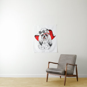 Yorkie Fashion Shoot Tapestry