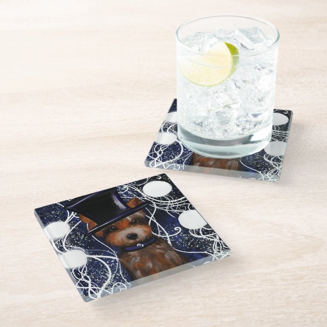 YORKIE            GLASS COASTER (Angled)