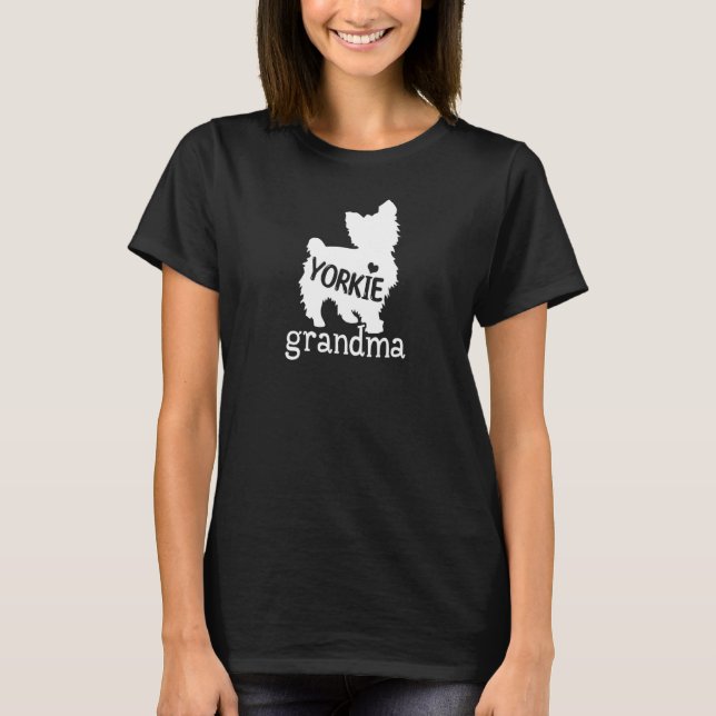 Yorkie Grandma  Cute Yorkie Dog Pet  Mum Christmas T-Shirt (Front)