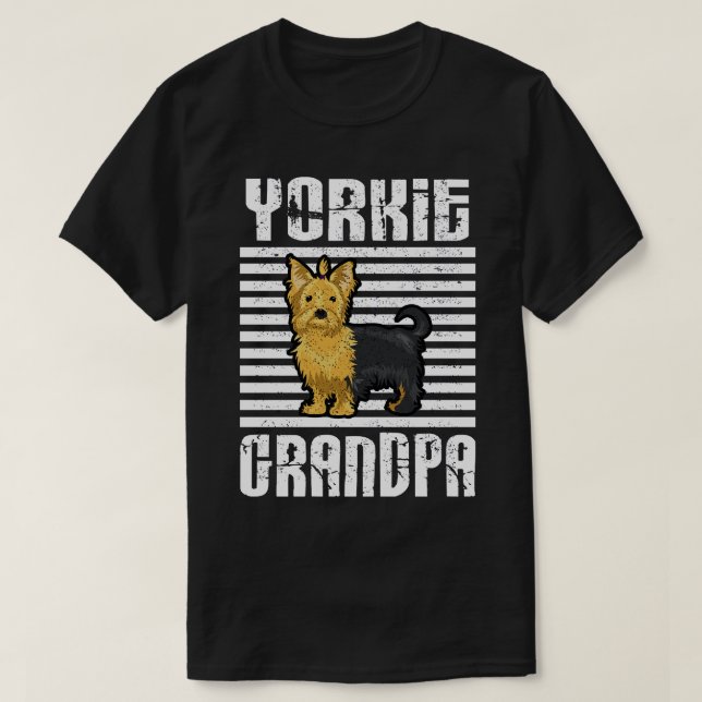 Yorkie Grandpa Proud Dogs T-Shirt (Design Front)