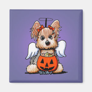 Yorkie Halloween Angel Magnet
