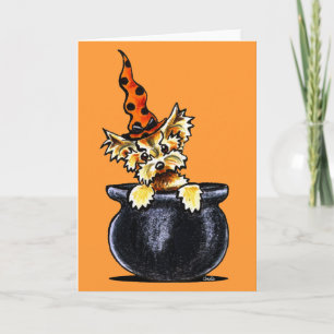Yorkie Halloween Good Witch Off-Leash Art™ Card