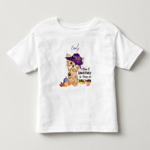 Yorkie Have a Pawsitively Happy Halloween Toddler T-Shirt