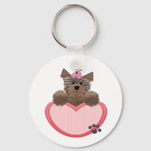 Yorkie-heart Key Ring
