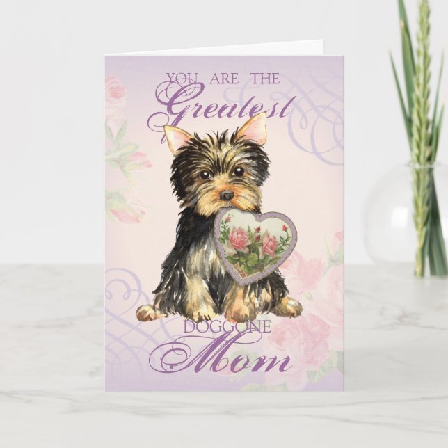 Yorkie Heart Mum Card (Front)
