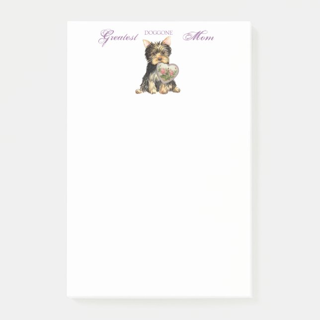 Yorkie Heart Mum Post-it Notes (Front)