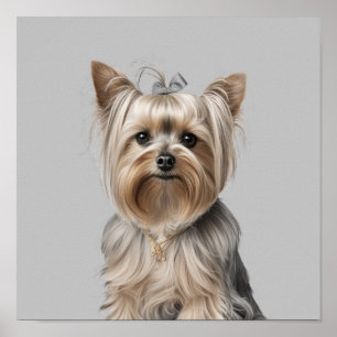 Yorkie Illustration Wall Art Home decor Dog lover