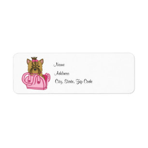 Yorkie in Purse Return Address Label