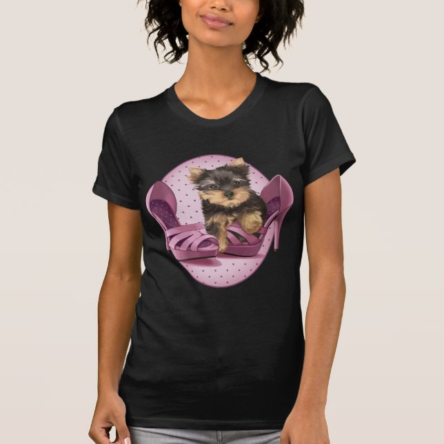 Yorkie in Shoe T-Shirt (Front)