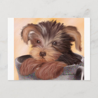 Yorkie in your Cup Postcard
