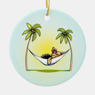 Yorkie Island Princess Off-Leash Art™ Ceramic Tree Decoration