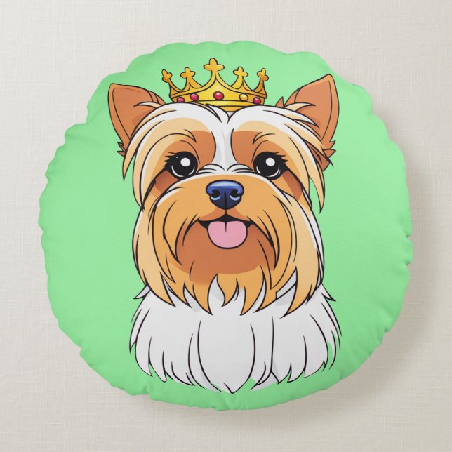 Yorkie Kissen Round Cushion (Front)