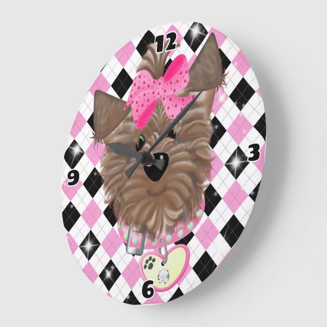 Yorkie  (Large) Clock (Angle)
