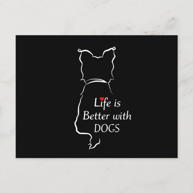 Yorkie Life Is Better With Dogs Shirt Dog Theme Postcard (Front)