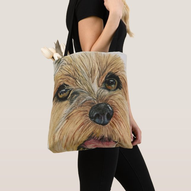 “Yorkie Love” Shoulder Tote (Close Up)