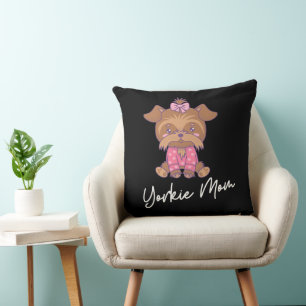 Yorkie Mum 2 20x20 Throw Pillow
