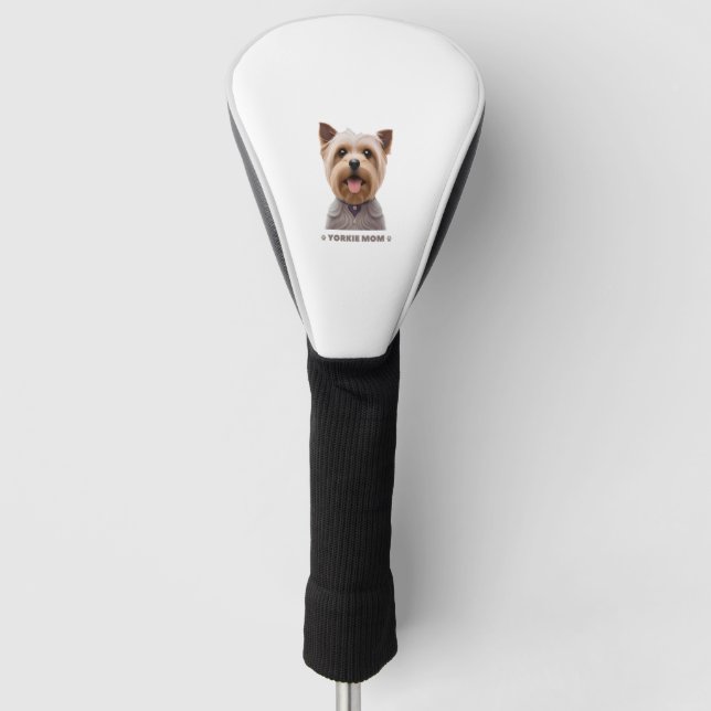 Yorkie mum cute dog design  golf head cover (Front)
