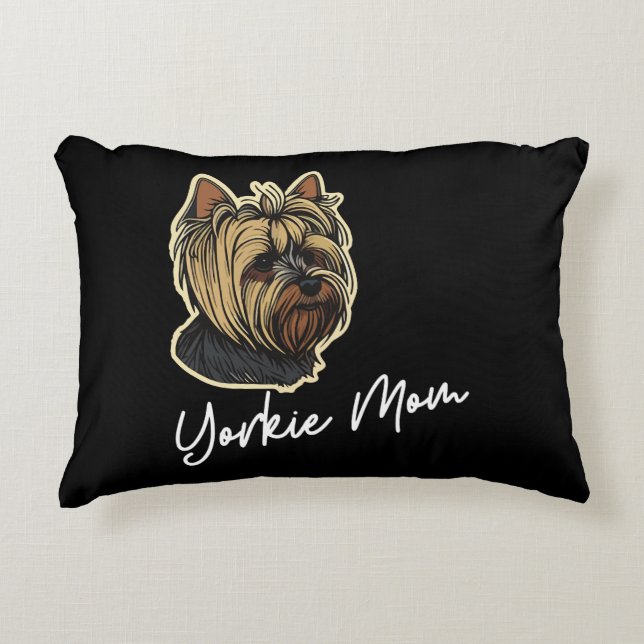 Yorkie Mum Decorative Cushion (Front)