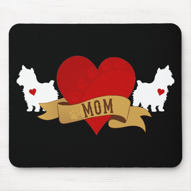 Yorkie Mum [Tattoo style] Mouse Mat (Front)