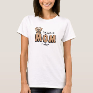 Yorkie Mum Yorkshire Terrier Lover Custom Name T-Shirt