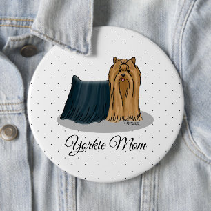Yorkie Mum (Yorkshire Terrier Mum) Cute Dog Mum 6 Cm Round Badge