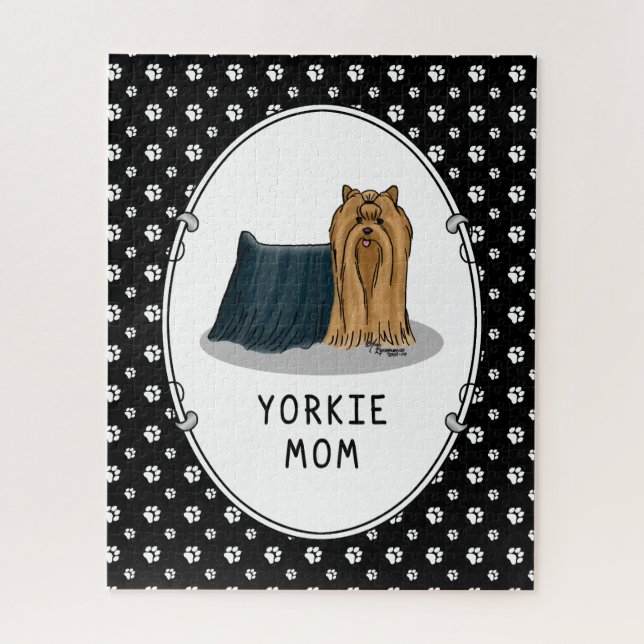 Yorkie Mum (Yorkshire Terrier Mum) Cute Jigsaw Puzzle (Vertical)