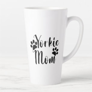 Yorkie Mum Yorkshire Terrier Pawprints Graphics Latte Mug